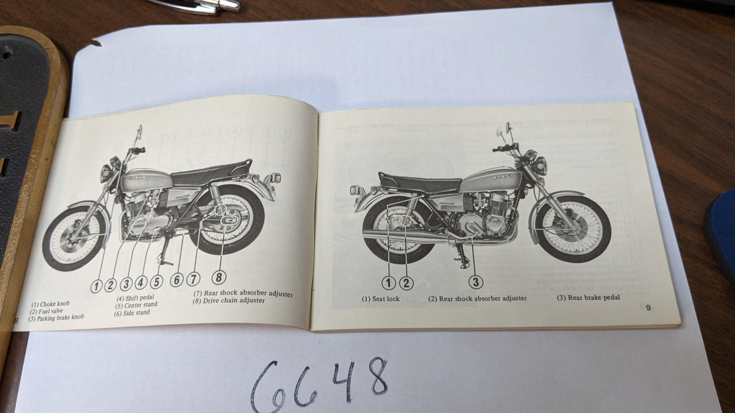 Honda CB750A Owners Manual sku 6648