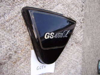 sold Ebay 11/16/21 Suzuki GS450L Black left sidecover with badge  47211-44210 sku 6654