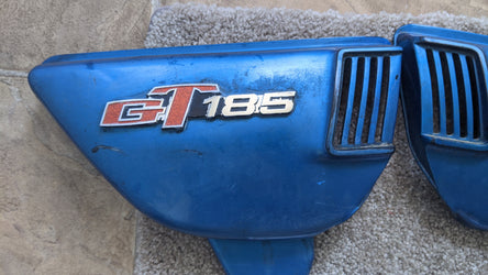 Suzuki GT185 1973 sidecover pair Coronado Blue sku 6666