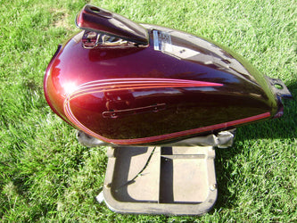Sold Ebay 10/9/21 Honda CM400A Honda CM400T NOS Candy Presto Red Gas Tank sku 6674