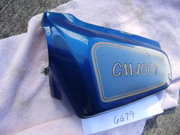 sold Ebay 8-18-22 Honda CM400T Sidecover Left Candy sword Blue Metallic sku 6679