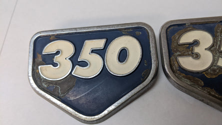Honda CB350 CL350 Blue Sidecover badge pair sku 7001