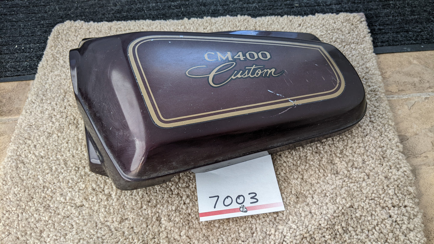 Sold Ebay 10032023 Honda CM400C81 Custom left sidecover Candy Muse Red/metallic brown sku 7003