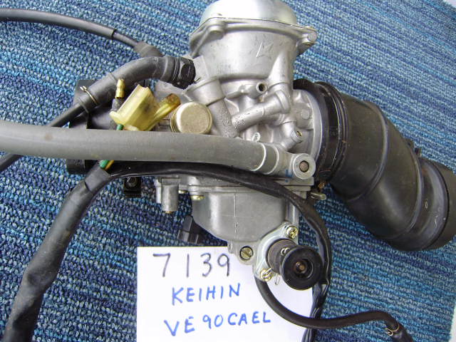 Honda branded ATV Keihin Carburetor New model VE90CAEL with air tube, throttle/cable , switch/cable  sku 7139