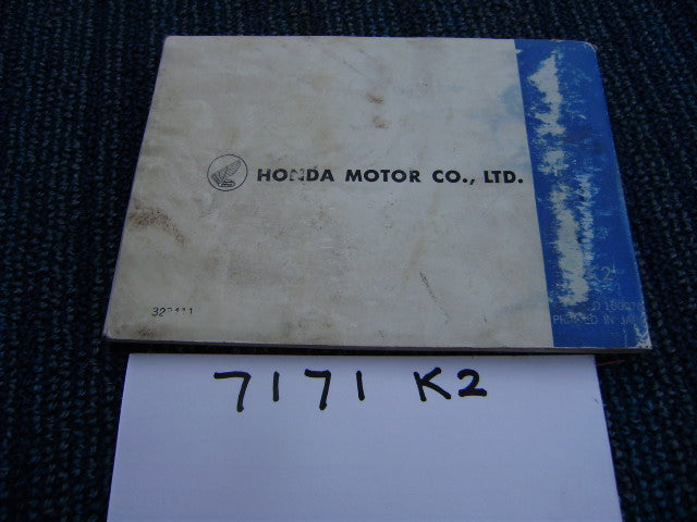 Honda CB750K2 OEM Owners Manual sku 7171