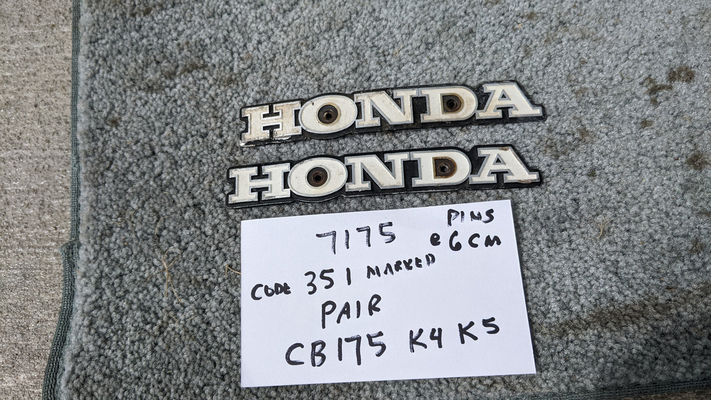Honda CB175 K4 K5 Gas Tank Emblem Badge Pair  sku 7175