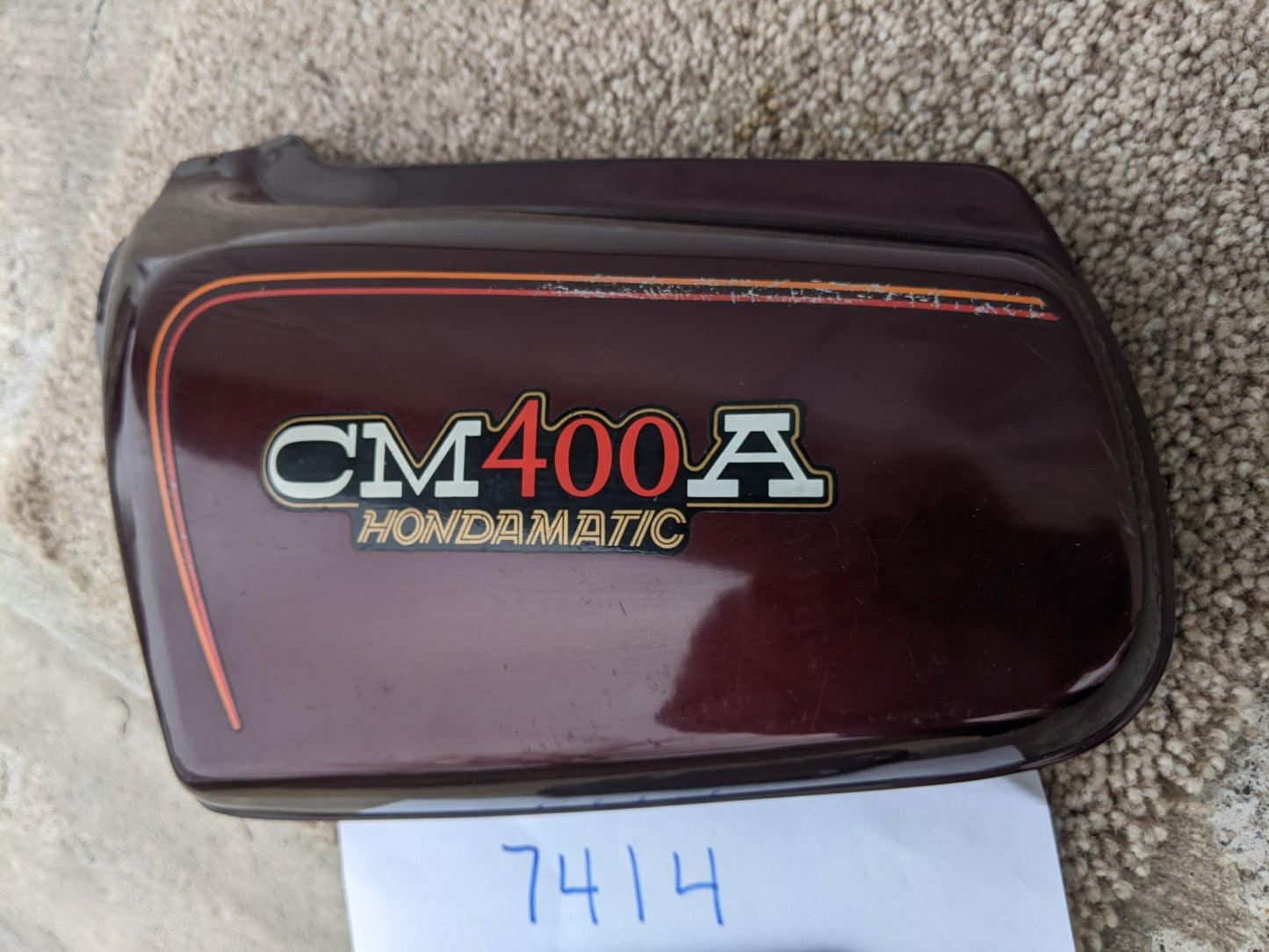 Honda CM400A Hondamatic Left Maroon Sidecover 83740-447A sku 7414