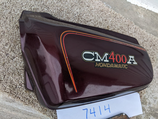 Honda CM400A Hondamatic Left Maroon Sidecover 83740-447A sku 7414