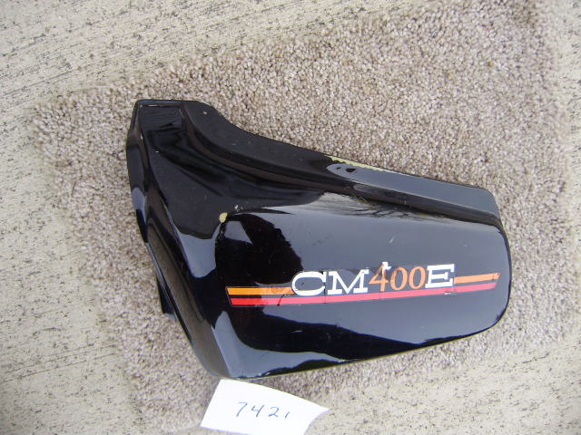 Sold Ebay Honda CM400E Black left sidecover  83740-447A sku 7421