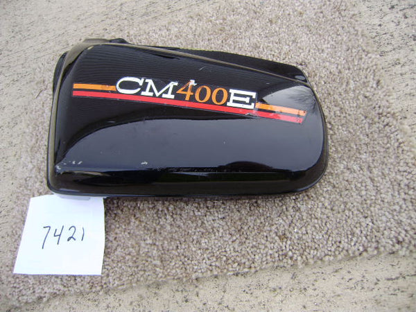 Sold Ebay Honda CM400E Black left sidecover  83740-447A sku 7421
