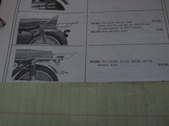 Honda CB160 SS125A CL125A NOS Luggage Rack 7267