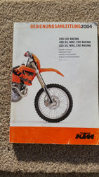 Ebay Sold 4/18/19 KTM 2004 Factory Owners Manual All 250, 450, 525 Models sku 5511