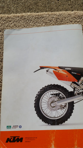 Ebay Sold 4/18/19 KTM 2004 Factory Owners Manual All 250, 450, 525 Models sku 5511