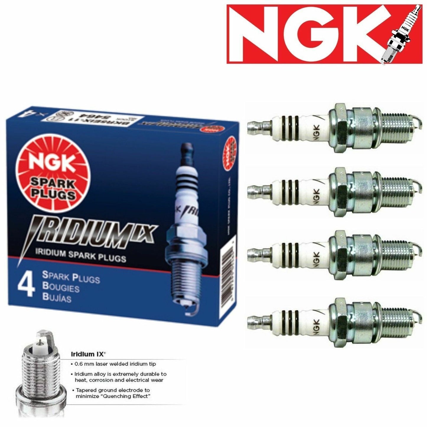 NGK Iridium IX Spark Plugs 3 Pack CR8HIX 7669 sku 7208