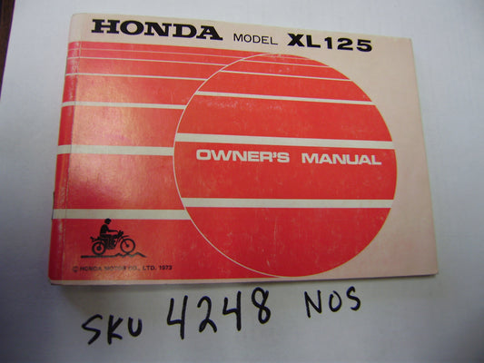 Honda XL125  owners manual NOS sku 4248