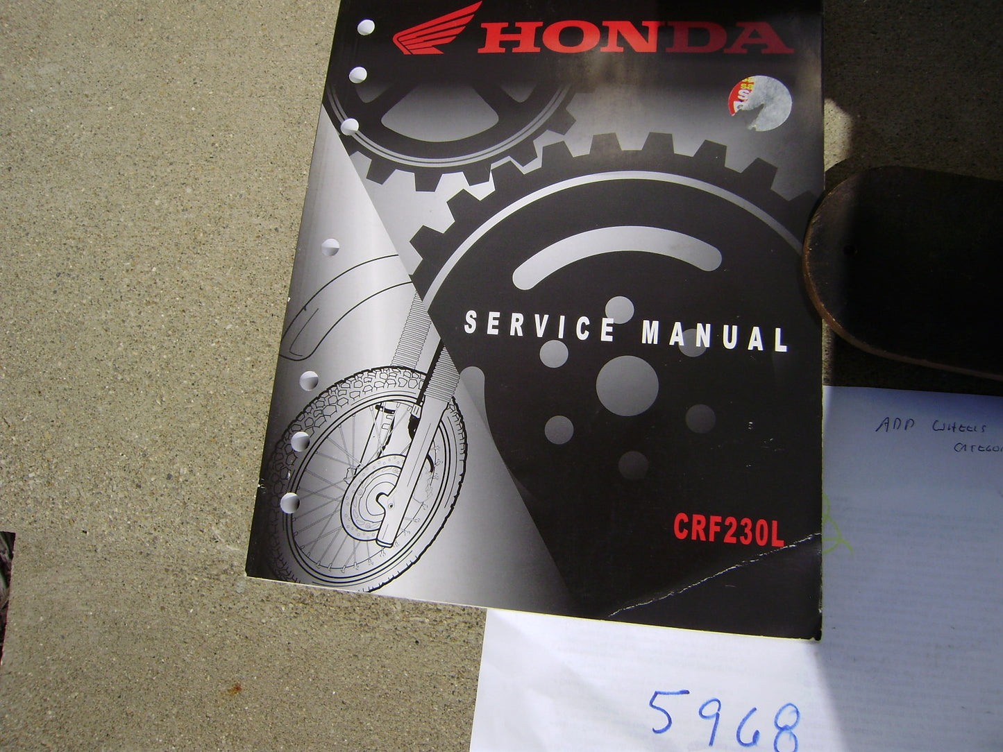 Sold Ebay 5/20/2020 Honda CRF230L 2008 Shop Manual sku 5968