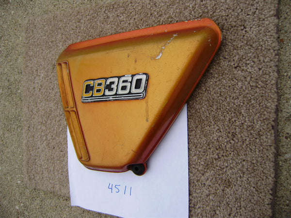 Honda CB360 orange left sidecover sku 4511