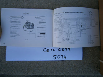 Honda CB72 CB77 NOS Owners Manual 5074