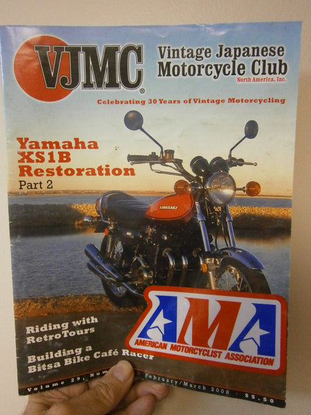 VJMC Magazine Kawasaki KZ900 on cover February 2008 sku 3375 Free Shipping to USA