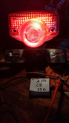 Honda CB350 CB175 CL350 CL175  Tail Light Complete with Lens, Screws and brake tail light bulbs working sku  5910