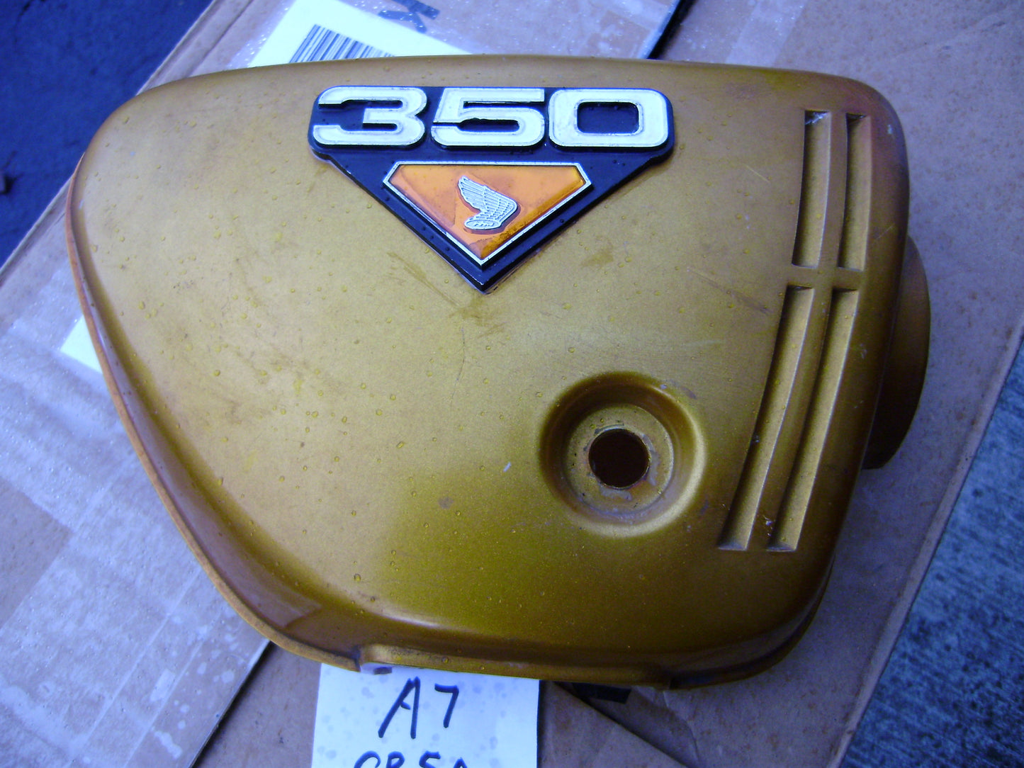 Sold as a pair on Ebay 06232020 Honda CB350 sidecover gold right sku 5905