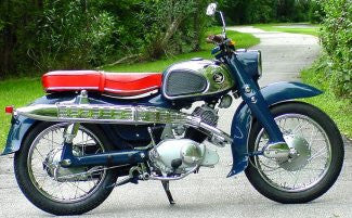 Honda  CS92,  scrambler version of the CB92 125 Benly Supersport in 1959,  same frame as the CS92.  Measurements shown on the pictures. It may fit other early models. It is identical to a CL125A SS125A rack I have in stock
