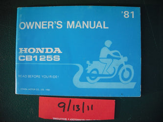 Honda CB125S 1980 Manual sku 1992