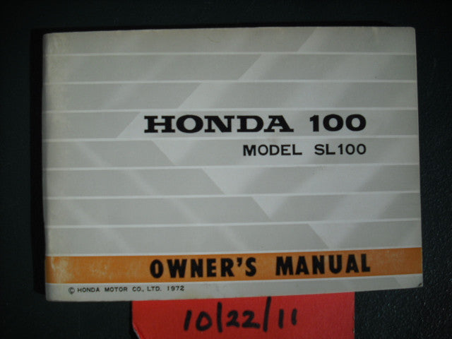 Honda SL100K2 Owners Manual NOS sku 6004