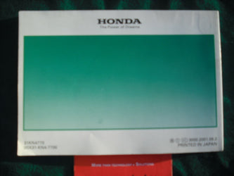 Honda XR100R 2002 Owners Manual sku 2029