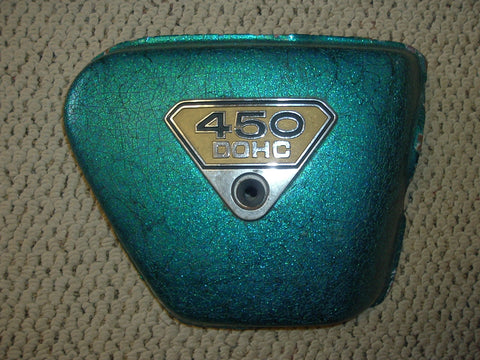 Honda CB450 CL450 Blue Green 1969-1974 Right Sidecover with badge 2030