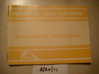 Honda CB125S2 1975 Owners Manual