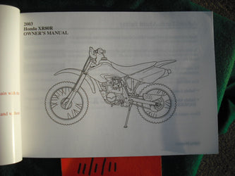 Honda XR80R 2003 Owners Manual