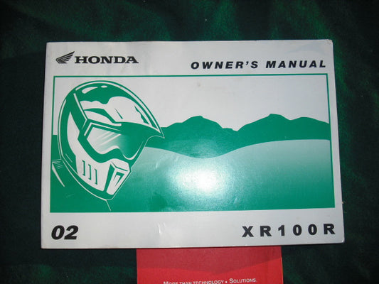 Honda XR100R 2002 Owners Manual sku 2029