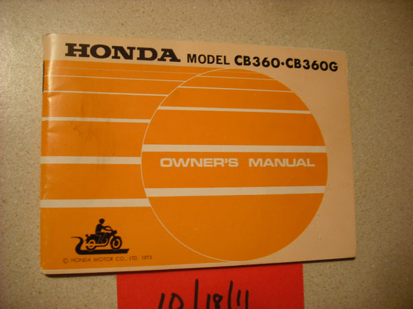 Honda CB360 CB360G 1974 Owners Manual 2016