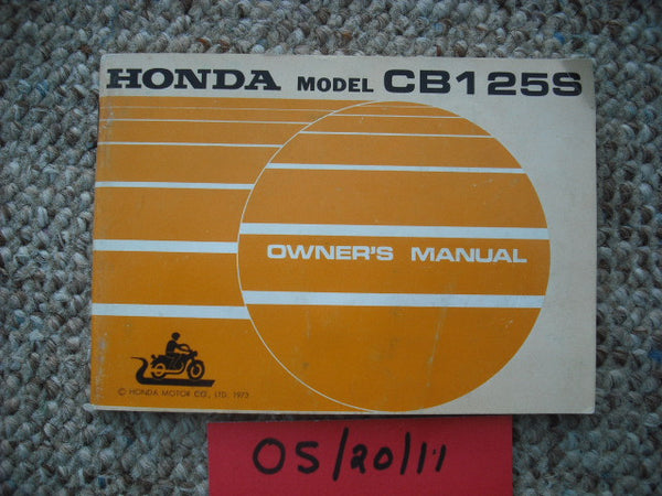 Honda CB125S1 1974 Owners Manual