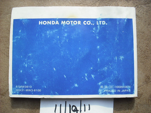 Honda CB750 1992 Owners Manual
