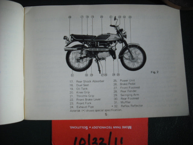 Suzuki T125 II Stinger 1970 Model Year Manual