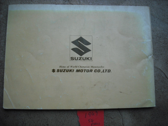 Sold by Invoice 8/7/15 $55.00 Suzuki T125 Stinger 1969 Owners Manual
