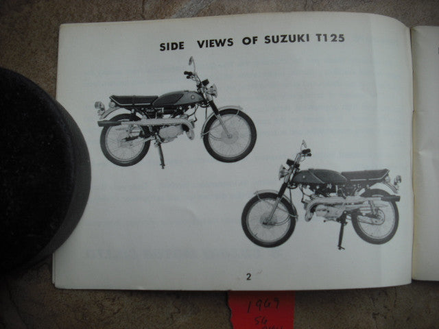 Sold by Invoice 8/7/15 $55.00 Suzuki T125 Stinger 1969 Owners Manual