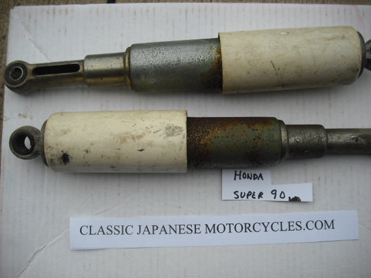 Honda Super 90 Shock Pair White 1219