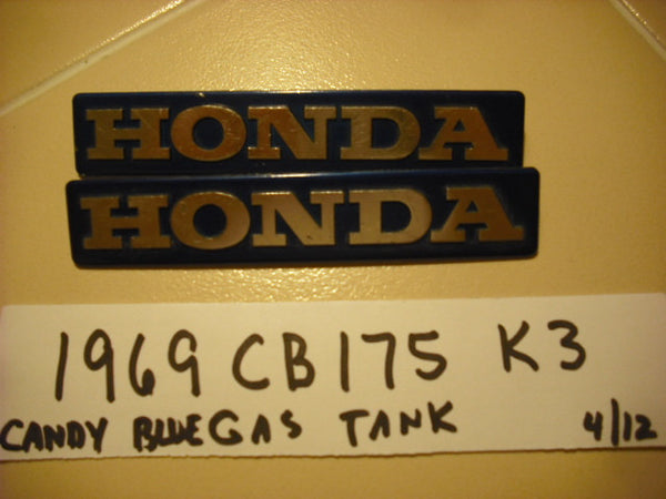 Honda 1969 CB175 Late Model K3 Gas Tank Badge Pair