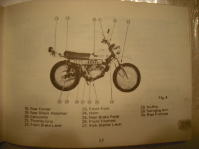 Suzuki TS185,Owners Manual 1971 First year  sku 3166