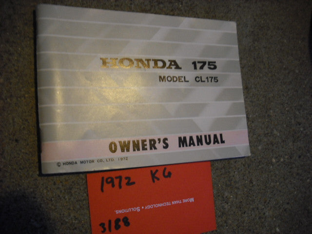Honda CL175 K6 1972  Owners Manual   3188