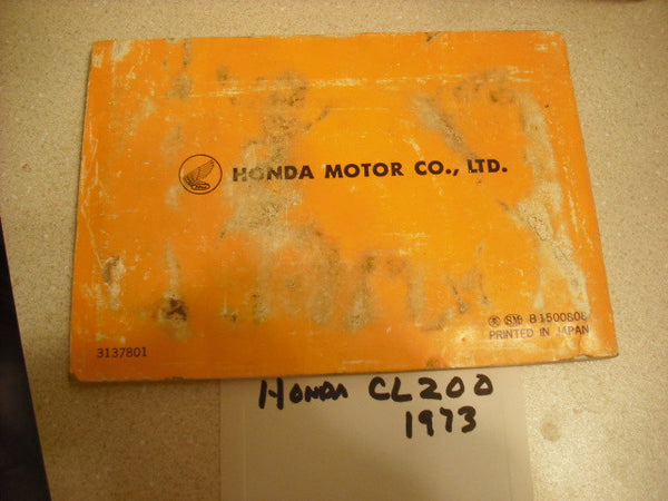 Honda CL200 Owners Manual