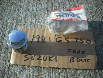 Sold ebay 11/8/2021 Suzuki GS750E Fork Top Bolts pair Suzuki part 51351-31030 sku 3119