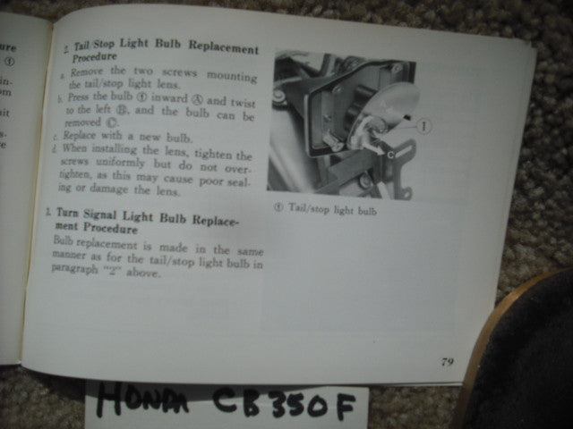 Honda CB350F Manual 3240