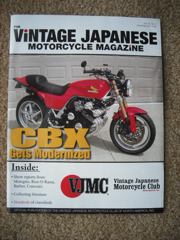 VJMC Magazine Cover: Honda CBX, modernized December 2011 sku 3355 Free Shipping to USA