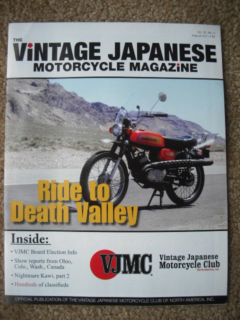 VJMC Magazine Cover: Kawasaki Bushmaster August 2011 sku 3356 free shipping to USA