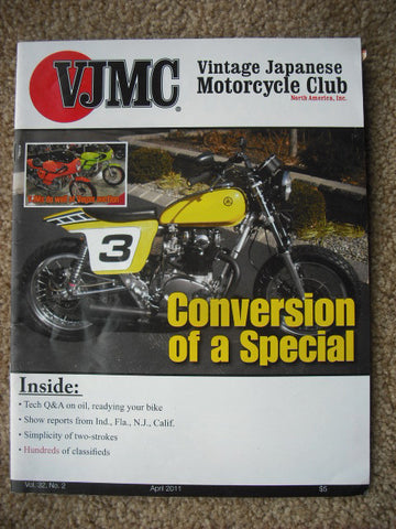 VJMC Magazine Cover: Yamaha XS650 April 2011 sku 3359 Free Shipping to USA
