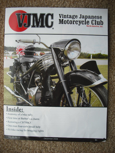 VJMC Magazine Honda Dream 1954 Model December 2009 sku 3365 Free Shipping to USA